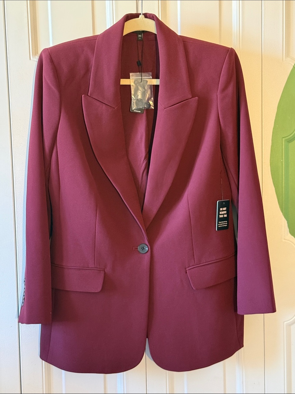 Express Women's Wine Single-Button Blazer
